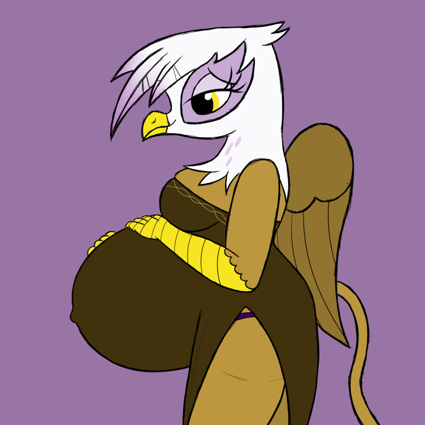 1:1 20thx5150 avian belly big_belly female friendship_is_magic gilda_(mlp) gryphon hi_res my_little_pony mythological_avian mythology pregnant smile solo