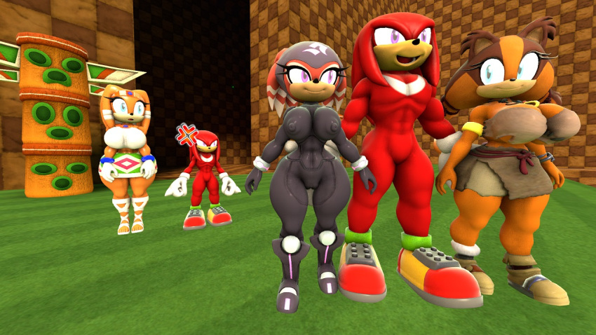 16:9 3d_(artwork) badger charliedcr classic_knuckles classic_sonic_(universe) digital_media_(artwork) echidna female group knuckles_the_echidna male mammal monotreme mustelid musteline shade_the_echidna sonic_adventure sonic_boom sonic_chronicles:_the_dark_brotherhood sonic_the_hedgehog_(series) source_filmmaker sticks_the_jungle_badger tikal_the_echidna widescreen