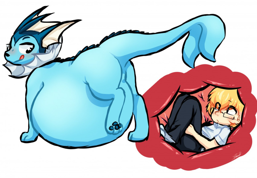 belly big_belly eeveelution feral feral_pred human human_prey internal male mammal nintendo pok&eacute;mon pok&eacute;mon_(species) shoelace_(artist) stomach vaporeon video_games vore