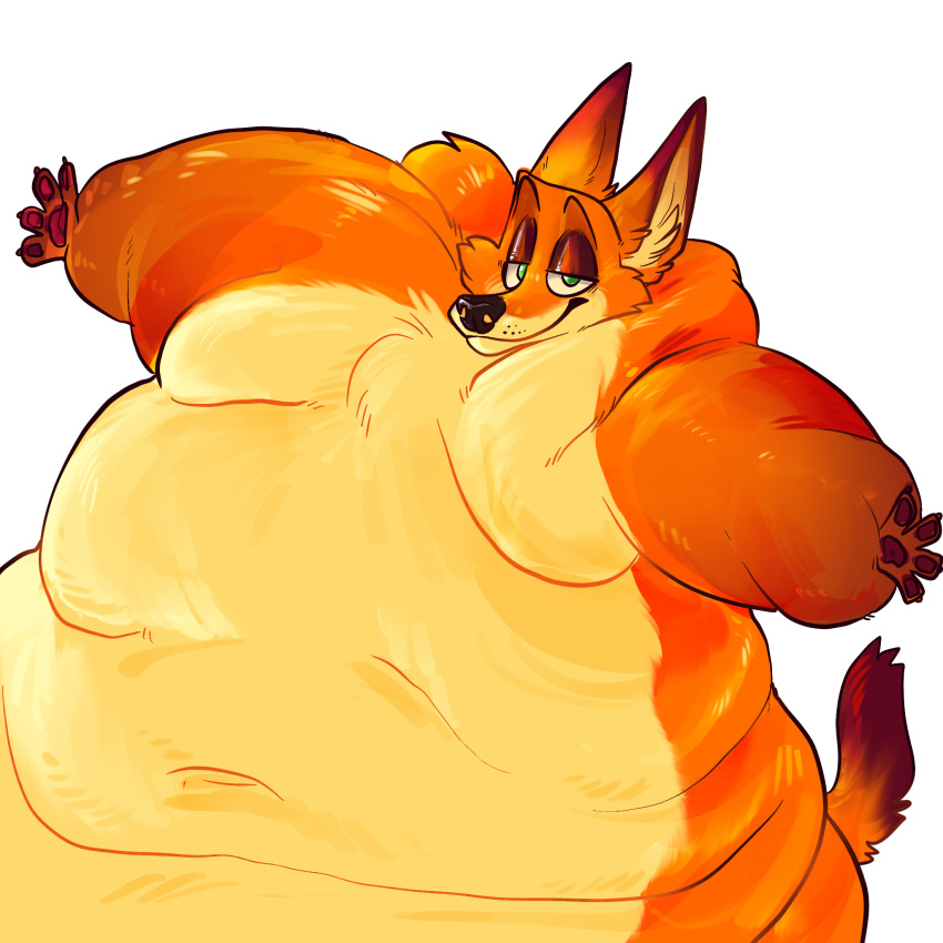 anthro canid canine disney fox fur hi_res male mammal morbidly_obese morbidly_obese_male nick_wilde obese obese_male orange_body orange_fur overweight overweight_male red_fox solo unknown_artist zootopia