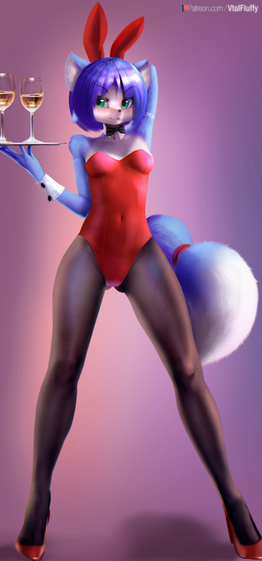 2020 absurd_res anthro blue_body blue_fur breasts bunny_costume canid canine clothing costume female fox fur hi_res krystal mammal nintendo star_fox v-tal video_games