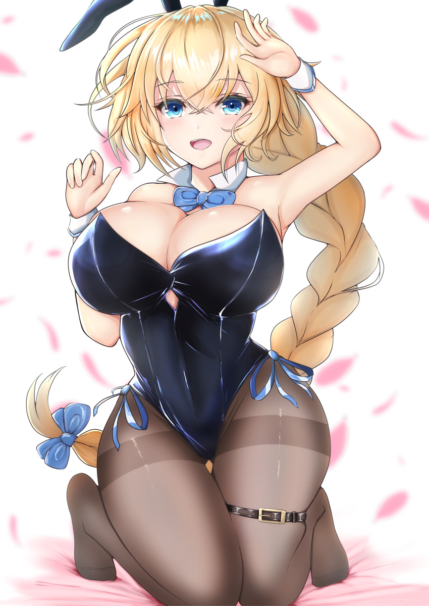 animal_ears bunny_ears fate/grand_order jeanne_d'arc no_bra nuts_(artist)