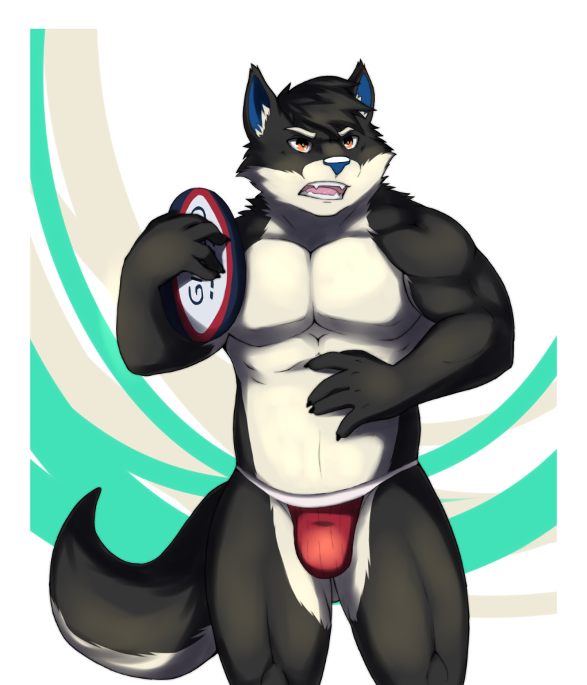 anthro barazoku big_(disambiguation) bulge clothing coffeecat hi_res jocks jockstrap kemono male muscular rugby solo underwear