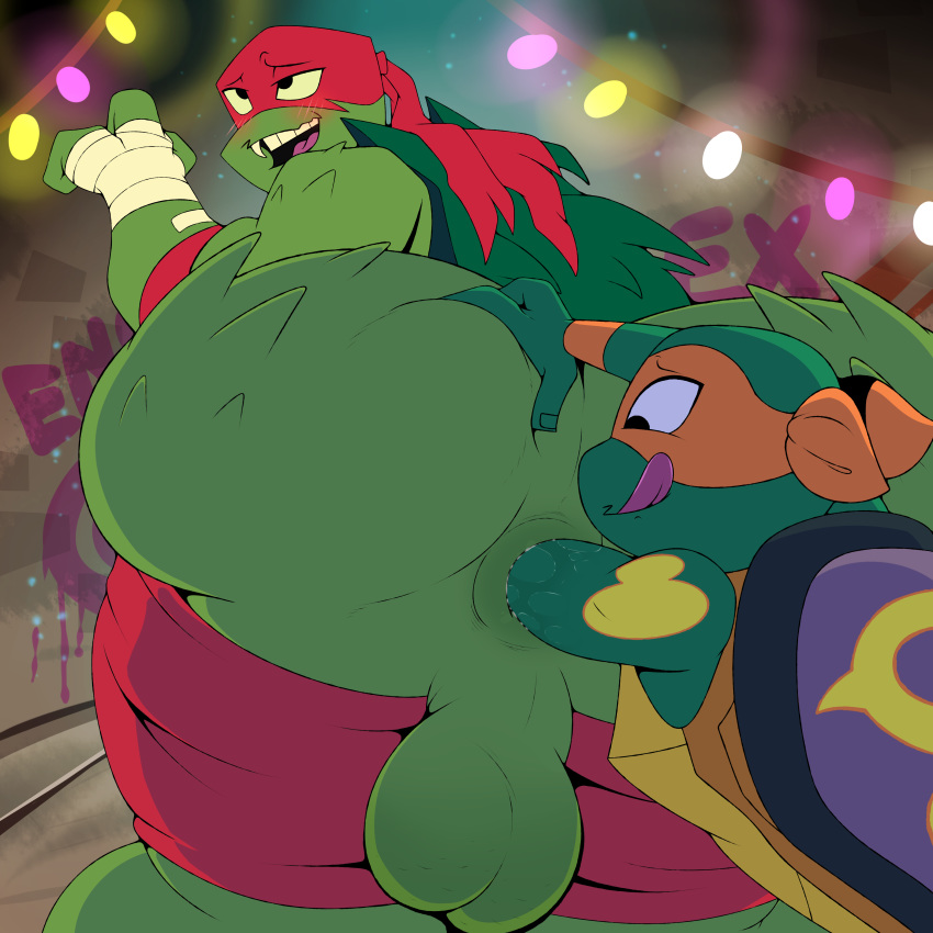 1:1 absurd_res anal anal_fisting anthro balls big_butt brother brothers butt duo enookie fisting genitals hi_res incest_(lore) male male/male michelangelo_(tmnt) raphael_(tmnt) reptile rise_of_the_teenage_mutant_ninja_turtles scalie sibling teenage_mutant_ninja_turtles turtle