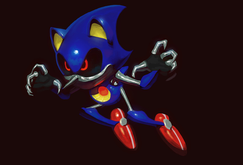 badnik black_background digital_media_(artwork) hi_res machine male metal_sonic modeseven robot simple_background sonic_the_hedgehog_(series)