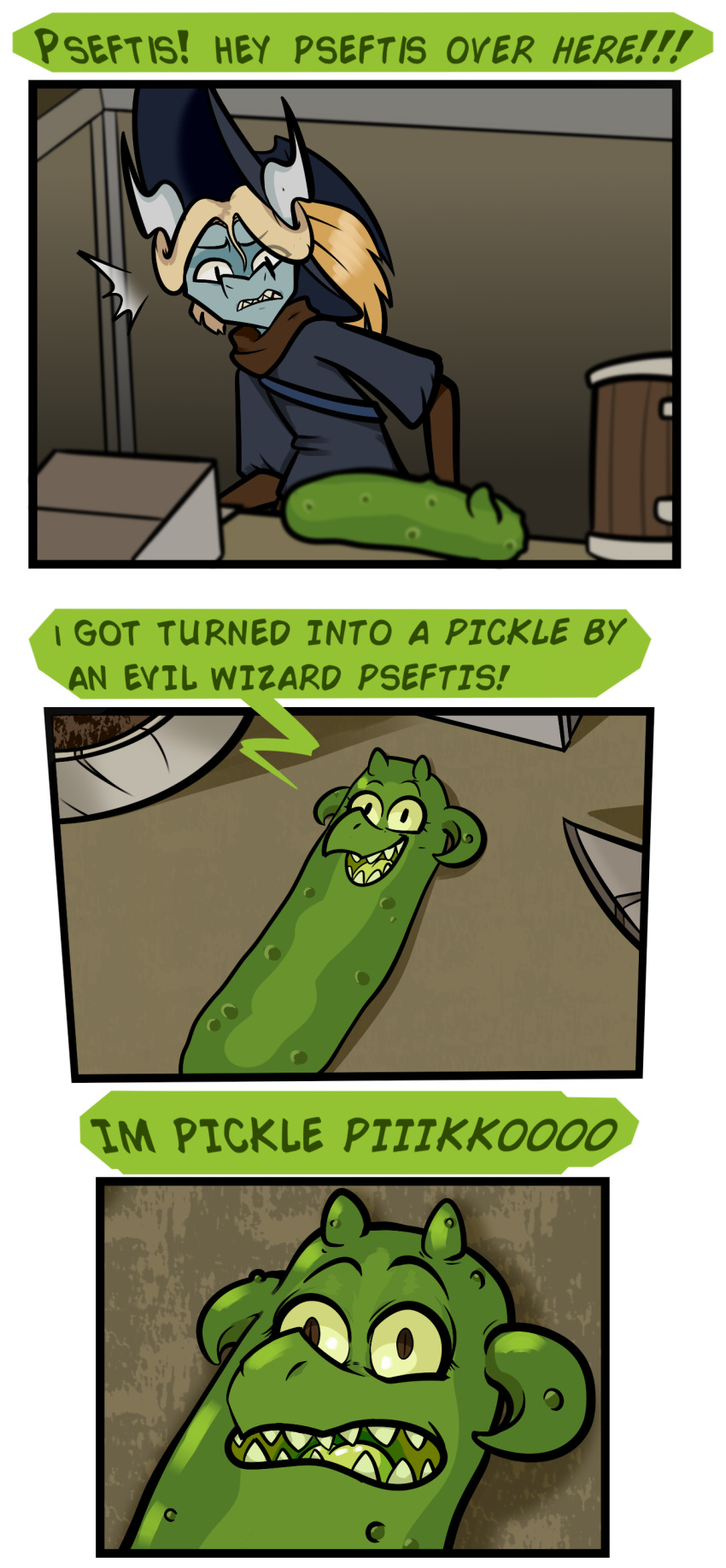 absurd_res alpha_channel animate_inanimate dialogue dragon duo english_text hi_res humor male pickle pickle_rick piko pseftis_crundlequest scalie squiddy62 text
