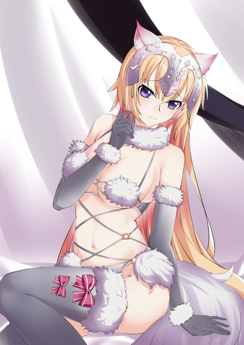 animal_ears cosplay fate/grand_order jeanne_d'arc nekomimi tagme tail thighhighs