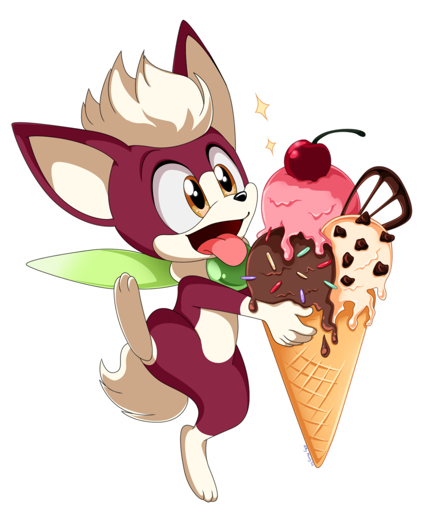2020 chip_(sonic) dessert food hair hi_res ice_cream ice_cream_cone male montyth open_mouth solo sonic_the_hedgehog_(series) sonic_unleashed tongue tongue_out unknown_species video_games