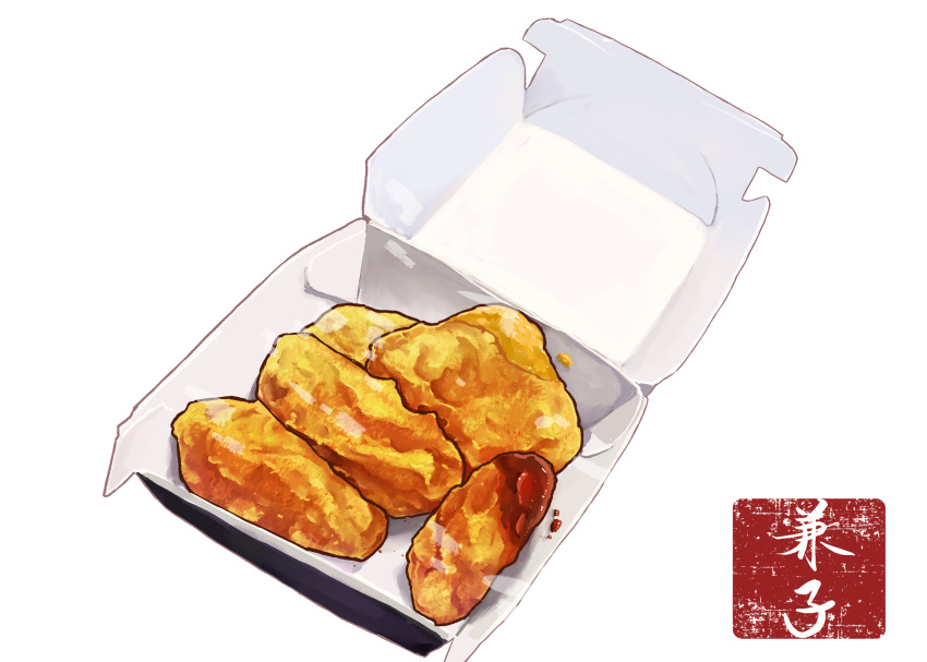 absurdres chicken_(food) chicken_nuggets fast_food food food_focus highres kaneko_ryou no_humans original simple_background white_background