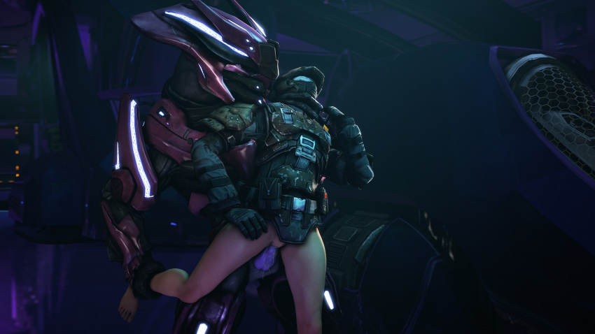 16:9 2020 3d_(artwork) 4_fingers 4k absurd_res alien armor asphyxiation bodysuit bottomless choking clothed clothing detailed_background digital_media_(artwork) duo female fingers forced from_behind_position genitals halo_(series) headgear helmet hi_res holding_ankle holding_leg human humanoid inside male male/female mammal microsoft not_furry penis precum_drip precum_on_penis purple_penis rape sangheili sex skinsuit tight_clothing video_games widescreen xanadus xbox_game_studios
