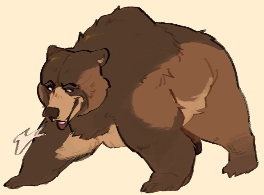 2024 all_fours bear brown_bear brown_body brown_fur colored_sketch digital_drawing_(artwork) digital_media_(artwork) feral forebodingart fur grizzly_bear hair kuruk_(character) male mammal mane mane_hair multi_tone_fur multicolored_body multicolored_fur plantigrade quadruped simple_background sketch solo three-quarter_view ursine