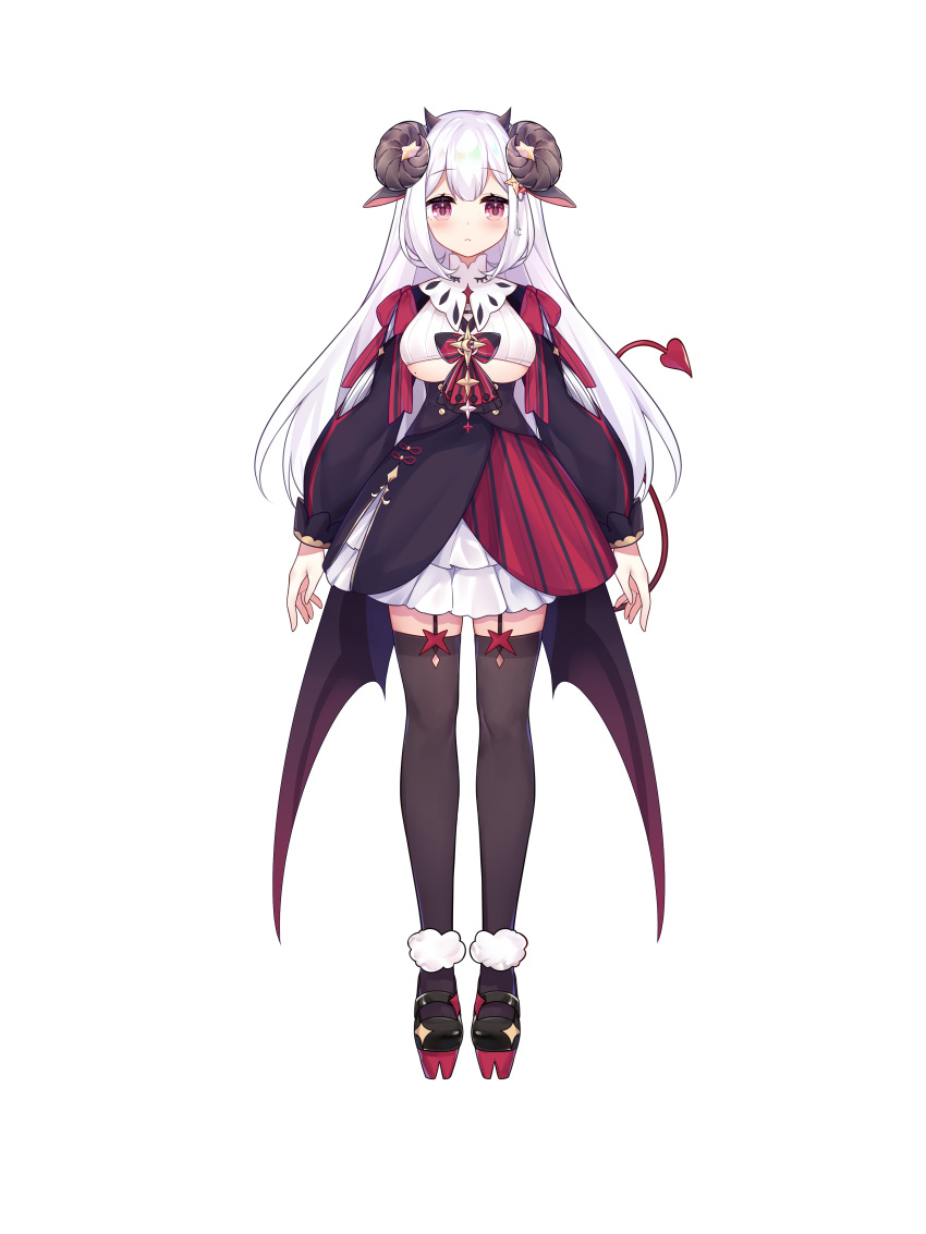 animal_ears devil dress eta horns no_bra stockings tail thighhighs transparent_png wings