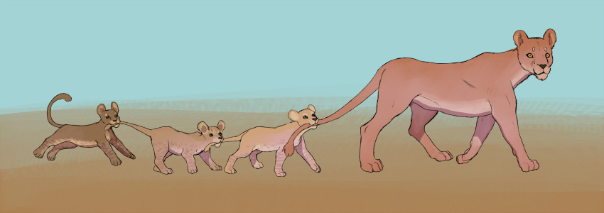 2020 ambiguous_gender conditional_dnp digital_media_(artwork) felid female feral group hi_res lion mammal nom pantherine tail_nom trunchbull