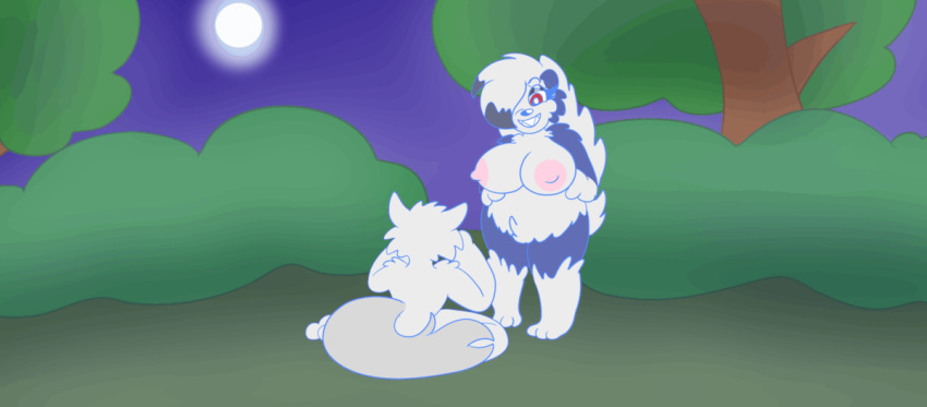 animated anthro blue_body blue_fur bodily_fluids breast_expansion breasts canid canine canis cum cumming_at_viewer cumming_while_penetrating cunnilingus dialogue dialogue_box duo ejaculation expansion female female/female forest forest_background fur generation_7_pokemon genital_fluids genitals gif_animated hypnosis licking licking_lips lycanroc mammal masturbation mind_control mythological_canine mythological_creature mythology nature nature_background night nintendo oral plant pokemon pokemon_(species) pussy red_eyes sex speech_bubble startlin tongue tongue_out transformation transformation_through_magic tree uterus uterus_view vaginal vaginal_fluids vaginal_masturbation were werecanid werecanine werewolf white_body white_fur wolf