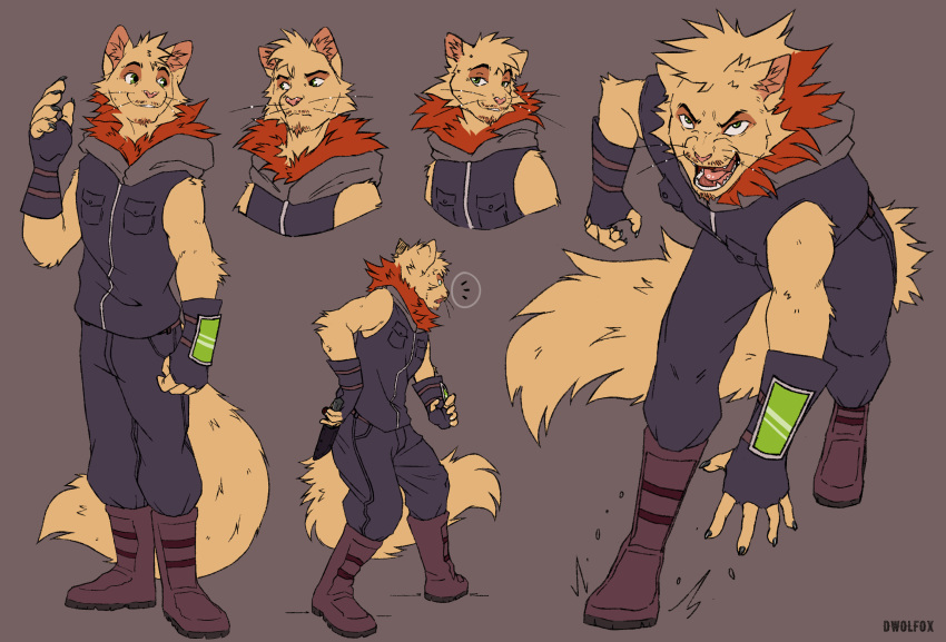 anthro biped clothed clothing dwolfox fluffy fully_clothed hi_res knife league_of_legends male mammal neck_tuft riot_games sketch sketch_page solo teemo_lol teemo_the_yiffer tuft video_games yordle