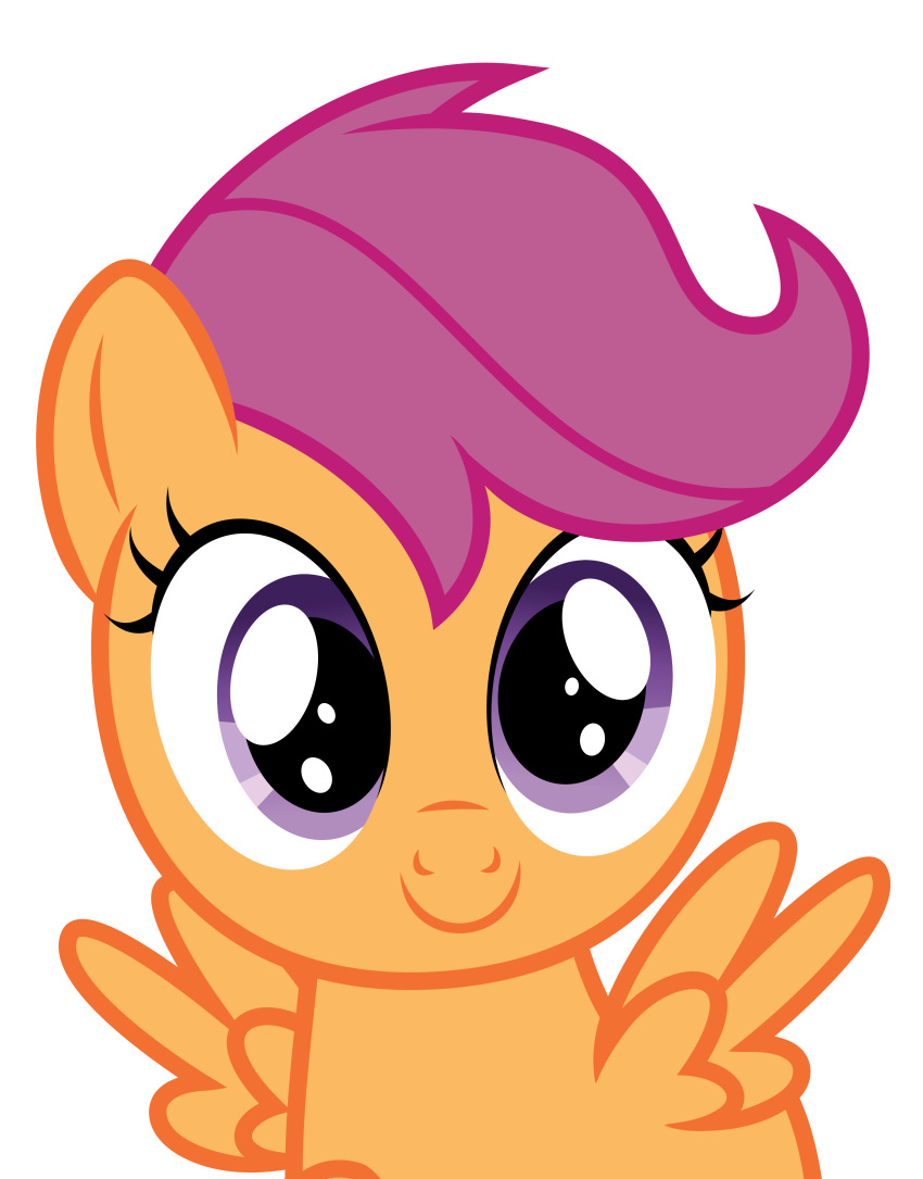 absurd_res alpha_channel cute_face equid equine female feral friendship_is_magic fur hair hi_res mammal my_little_pony orange_body pegasus scootaloo_(mlp) simple_background smile smiling_at_viewer sollace solo spread_wings svg transparent_background vector wings young