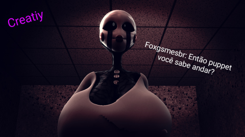 16:9 2020 3d_(artwork) animatronic ask_blog au brazil censored charlie_(fnaf) comic creatiy_(artist) digital_media_(artwork) female five_nights_at_freddy's five_nights_at_freddy's_2 five_nights_at_freddy's_3 fnaf_au fnaf_the_alternative_story fnaf_vr_help_wanted food freddy_fazbear's_pizzeria horror_game humanoid machine marionette marionette_(fnaf) marrionette no_sound no_underwear not_furry pizza pizzeria portuguese portuguese_text pt_br puppet puppet_(fnaf) robot robot_humanoid small_clothing source_filmmaker text video_games widescreen without_panties