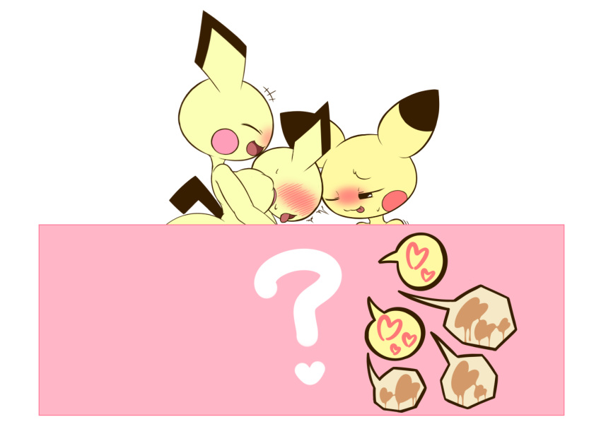 &lt;3 ? after_sex anthro baby_pok&eacute;mon big_breasts breasts censored female group k--10 male_(lore) nintendo one_eye_closed open_mouth pichu pikachu pok&eacute;mon pok&eacute;mon_(species) simple_background tongue tongue_out video_games white_background