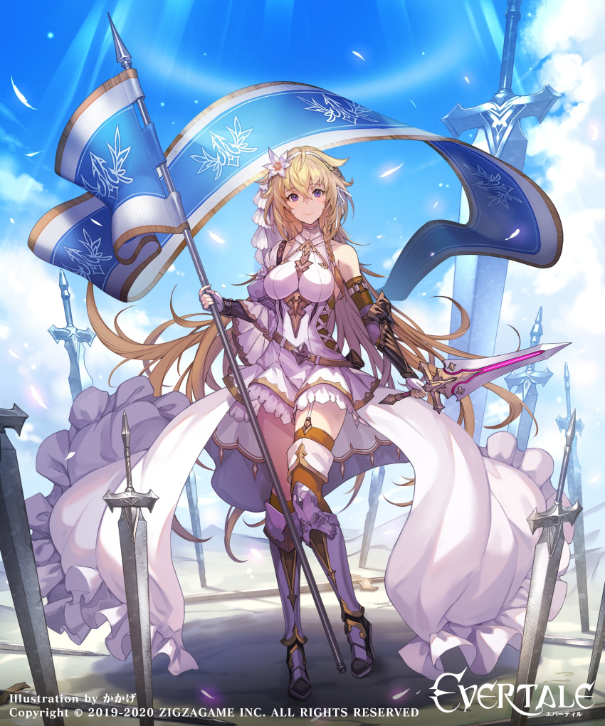 armor evertale jeanne_(evertale) kakage stockings sword thighhighs