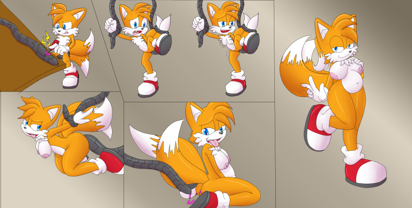absurd_res anal anal_penetration anthro bdsm bondage bound breast_growth breasts canid canine female fox gender_transformation hair hi_res male mammal miles_prower mtf_transformation multi_tail penetration ponytail pregnant razortoshiba sequence solo sonic_the_hedgehog_(series) tentacles_in_ass transformation