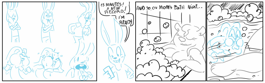 anthro bonson_(roommates) comic digital_media_(artwork) female five_nights_at_freddy's five_nights_at_freddy's_2 fourball fran_(roommates) hi_res lagomorph leporid male mammal mother mother_and_child mother_and_son parent parent_and_child rabbit roommates roommates:motha son ursid video_games