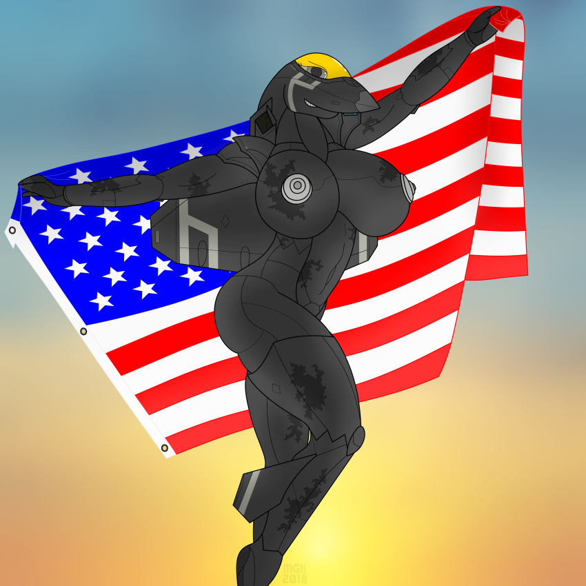 1:1 absurd_res aircraft anthro attack1942 breasts f-22 female gradient_background grey_eyes hi_res holding_object lexi_calhoun living_aircraft living_machine living_vehicle looking_at_viewer machine simple_background smile solo stars_and_stripes united_states_of_america us_flag vehicle
