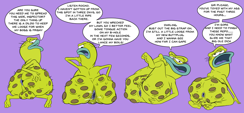 absurd_res amphibian anthro anus balls beaked_toad bob-jiggles body_hair boils butt butt_hair cane_toad dialogue ed_bighead english_text feet frog gaping gaping_anus genitals hi_res male nickelodeon old penis presenting presenting_anus rocko's_modern_life solo speech_bubble text toad_(disambiguation) toad_(frog) true_toad warts