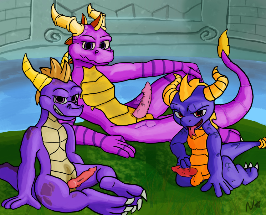 activision doppleganger dragon genitals hi_res kneeling looking_at_viewer lying male male_dragon muscular on_side penis presenting presenting_penis purple_dragon sitting skylanders slim spyro spyro_legend_of_spyro spyro_reignited_trilogy spyro_the_dragon video_games