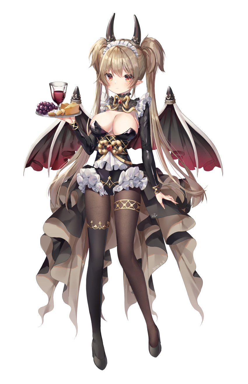 albinoraccoon devil garter heels horns no_bra thighhighs wings