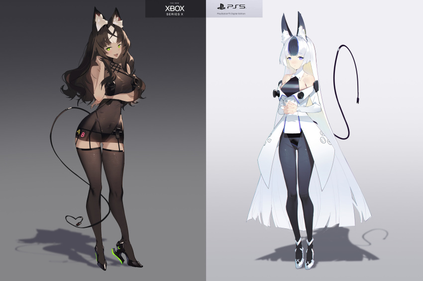 animal_ears anthropomorphization cubies_(tiger_205) heels tail