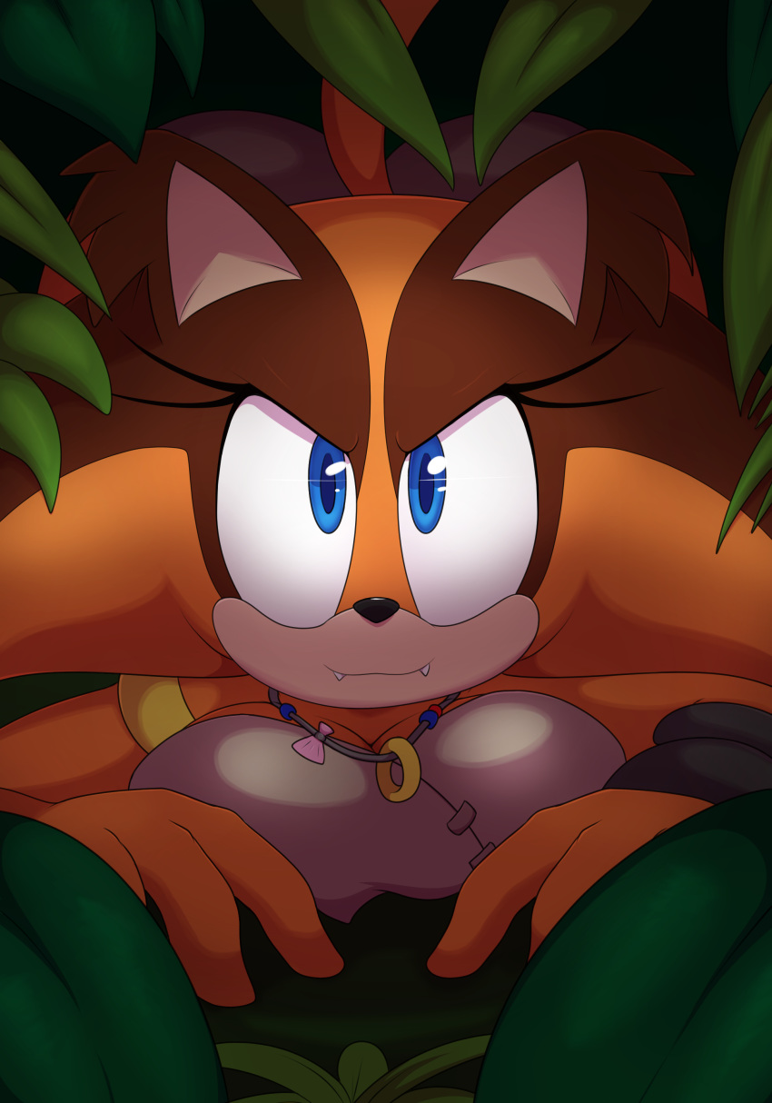 absurd_res anthro badger big_breasts bigdon1992 blue_eyes breasts clothed clothing comic cover digital_media_(artwork) female fur hi_res mammal mustelid musteline patreon solo sonic_boom sonic_the_hedgehog_(series) sticks_the_jungle_badger