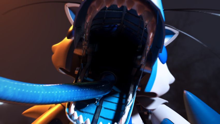 16:9 2020 2_tails 3d_(artwork) animatronic anthro blue_body bluffy blurred_background bodily_fluids canid canine close-up depth_of_field digital_media_(artwork) dipstick_tail fan_character female first_person_view five_nights_at_freddy's fox funtime_foxy_(fnaf) gaping_mouth hi_res imminent_vore kristall_krit long_tongue machine mammal motion_blur mouth_shot multi_tail multicolored_body multicolored_tail night open_mouth oral_vore outside overcast robot saliva saliva_string sharp_teeth sky solo teeth tentacle_tongue tentacles tongue tree video_games vore whiskers white_body widescreen