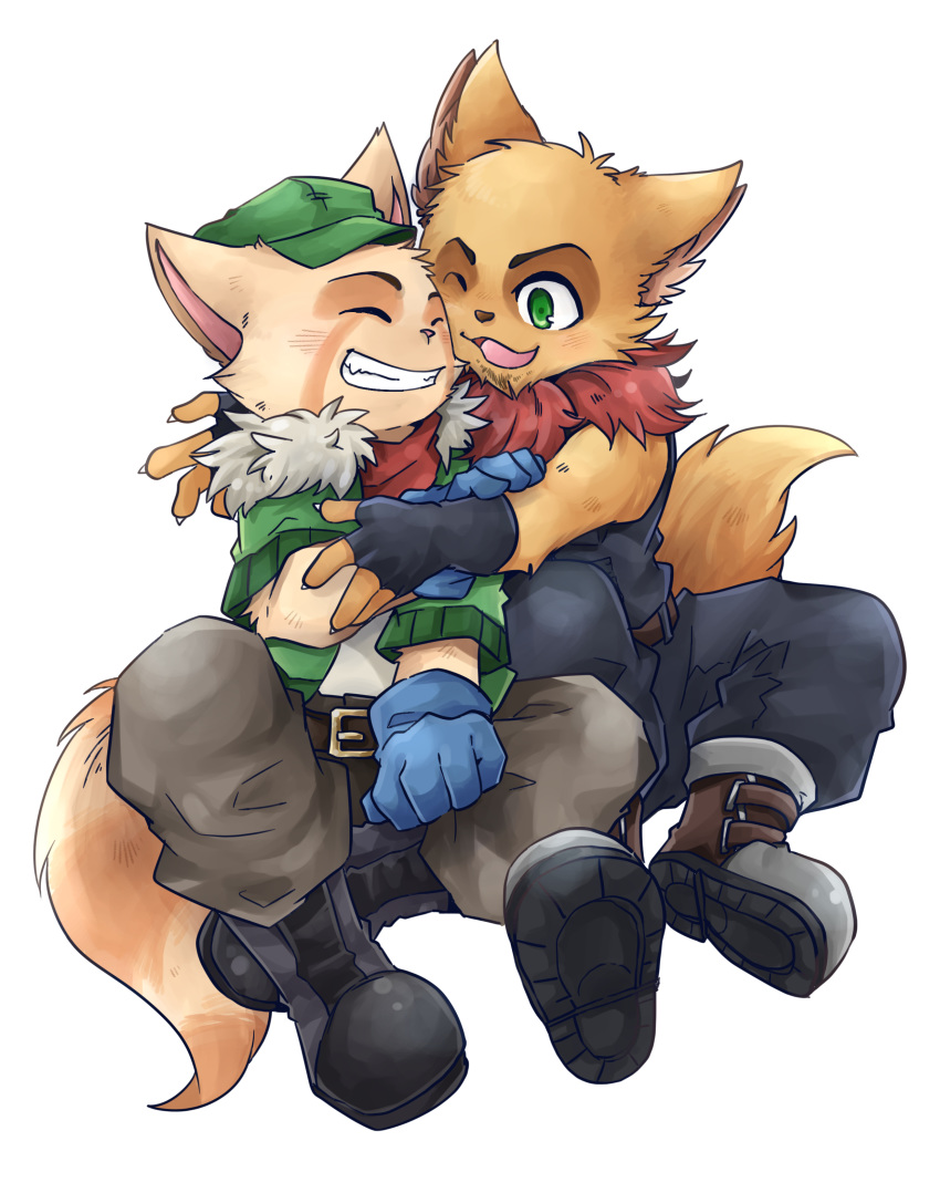 absurd_res anthro biped clothed clothing colored cuddling cute_face duo fan_character fluffy fully_clothed hangdok hi_res league_of_legends male male/male mammal neck_tuft nuzzling recon_scout_teemo riot_games teemo_the_yiffer tuft video_games yordle