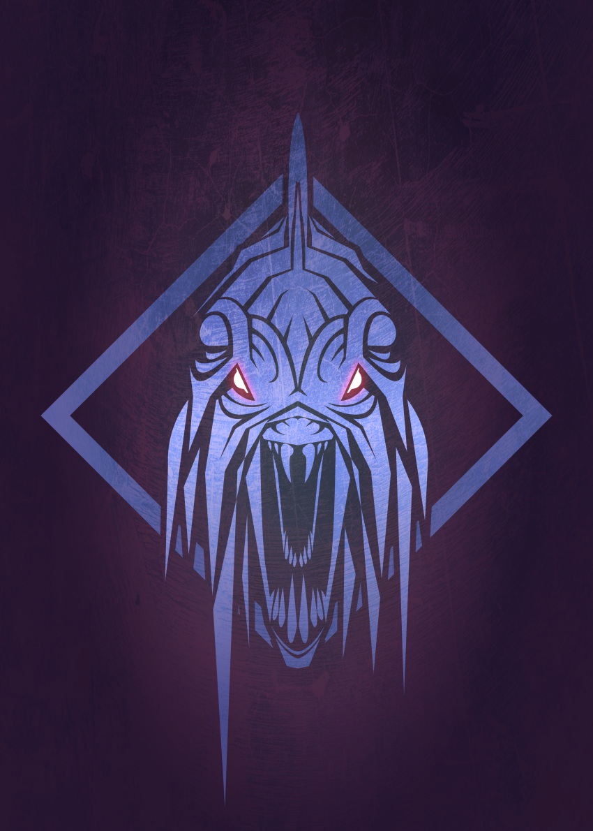 absurdres ancient blue_eyes dragon eyes highres logo monster monster_hunter monster_hunter:_world open_eyes open_mouth red simple_background symbol tacuyanjun the_witcher the_witcher_3 thorns vaal_hazak