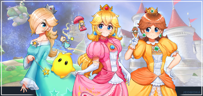 jeomona princess_daisy princess_peach rosalina super_mario