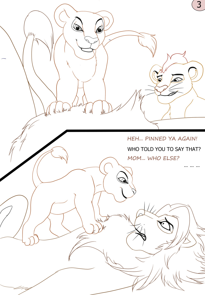 absurd_res bad_parenting comic dialogue digital_media_(artwork) disney fathers_day felid female feral group hi_res incest_(lore) kion liara lion male mammal nala nude pantherine parent parent_and_child satabi simba soulgryph the_lion_guard the_lion_king