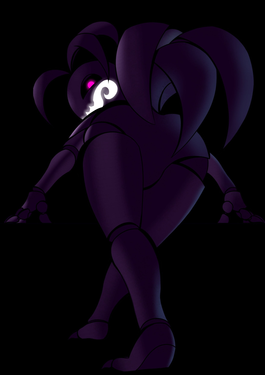 absurd_res animatronic anthro big_butt butt female five_nights_at_freddy's five_nights_at_freddy's_2 hi_res justwhite looking_at_viewer machine robot shadow_toy_chica simple_background solo toy_chica_(fnaf) video_games