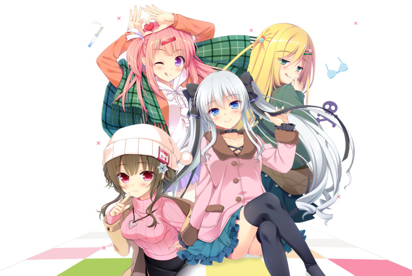 asa_project cleavage fuyuichi_monme renai_x_royale skirt_lift sweater tagme yuuki_rika yuunagi_seshina