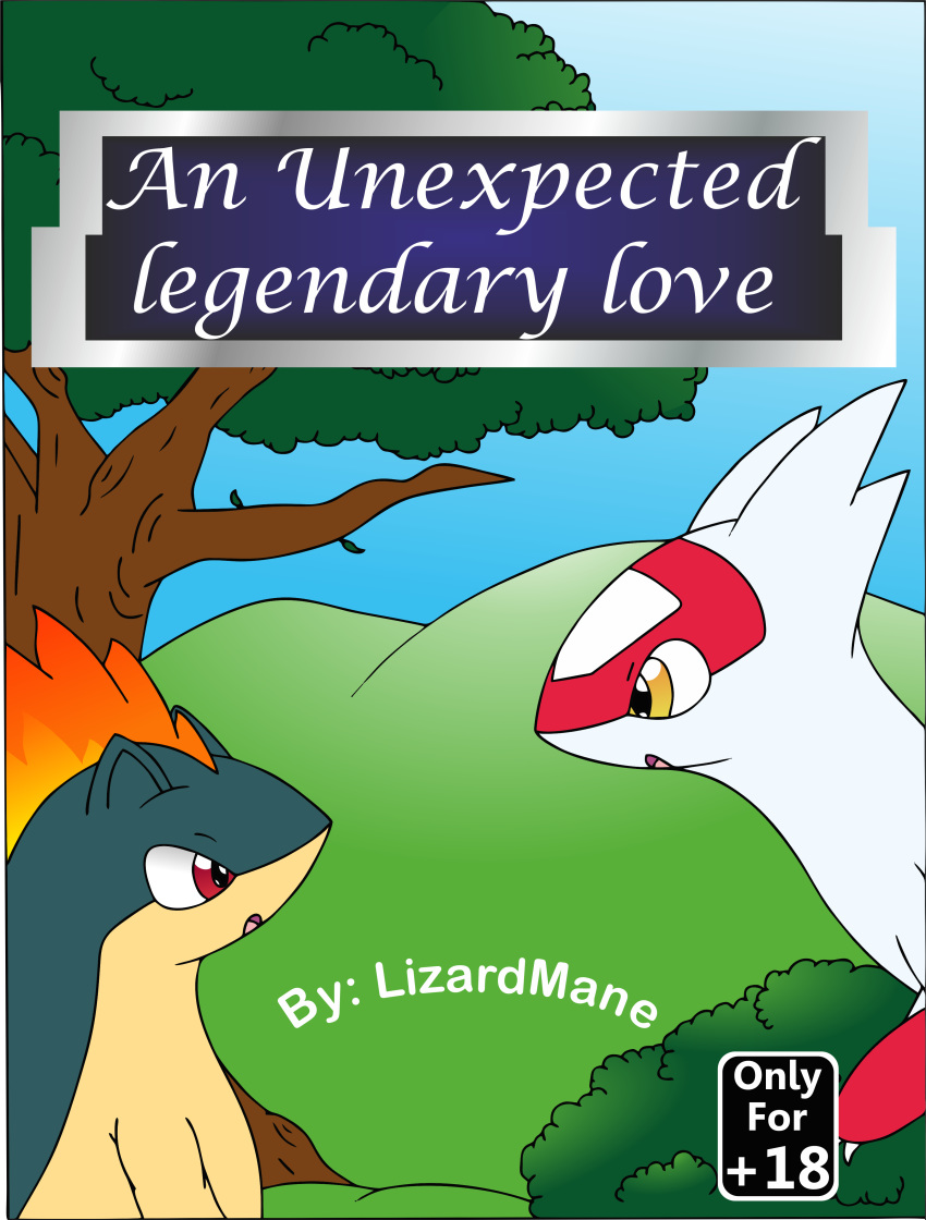 2020 absurd_res blue_body blue_fur claws cover cover_page dragon duo english_text female feral fur hi_res latias legendary_pok&eacute;mon lizardmane male male/female mammal nintendo pok&eacute;mon pok&eacute;mon_(species) quilava red_body red_eyes red_skin simple_background size_difference surprised_expression text video_games white_body yellow_eyes