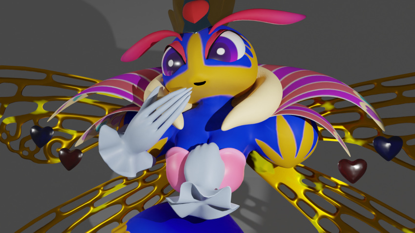 16:9 3d_(artwork) anthro armor arthropod bee big_breasts blue_body blue_skin breastplate breasts clothing digital_media_(artwork) female hi_res hymenopteran insect kirby_(series) kirby_triple_deluxe nintendo queen_sectonia solo video_games voidwillow widescreen