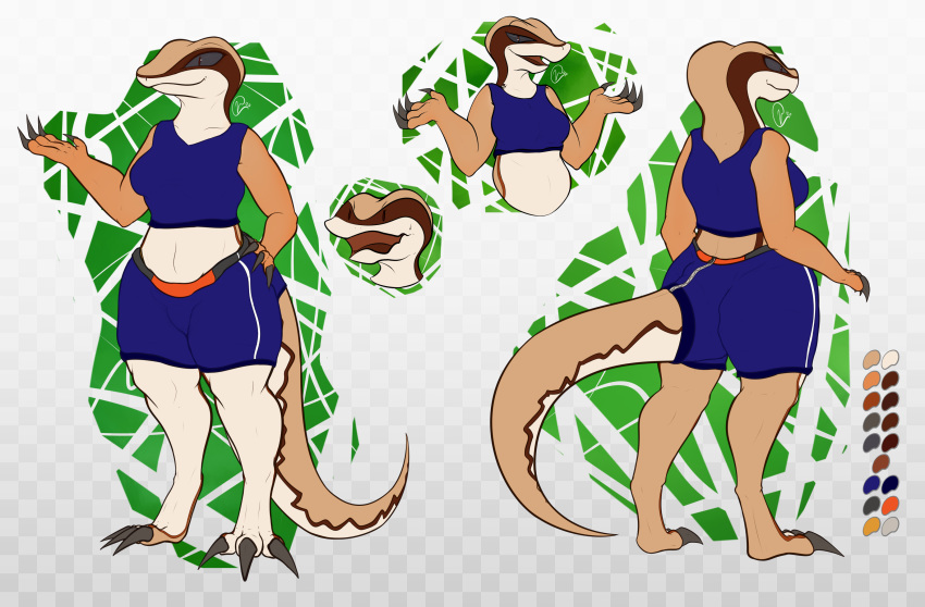 absurd_res anthro black_sclera bra breasts claws clothed clothing desertic_lizard_(vagoncho) female hi_res lizard multiple_poses pose reptile scalie simple_background sports_bra sportswear standing tagme underwear vagoncho