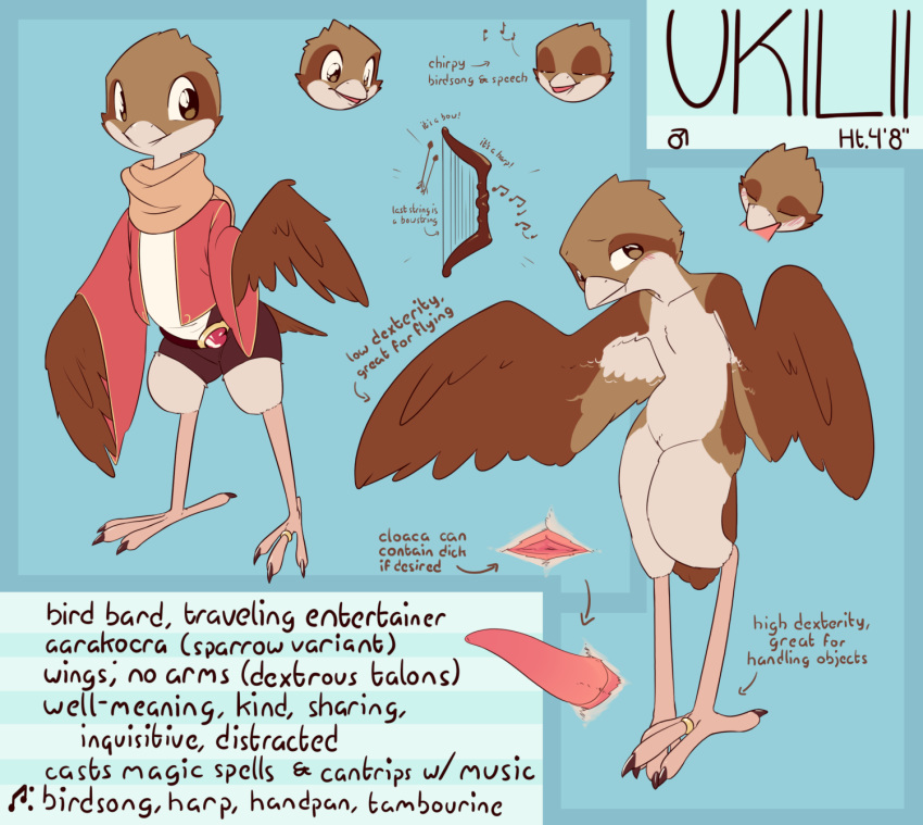 aarakocra animal_genitalia avian beak beak_fetish beak_play beak_sex beakjob bird cloaca derfisch dungeons_and_dragons fellatio genitals hasbro hi_res male model_sheet oral penile penis semi-anthro sex solo sparrow tapering_penis ukilii wings wizards_of_the_coast