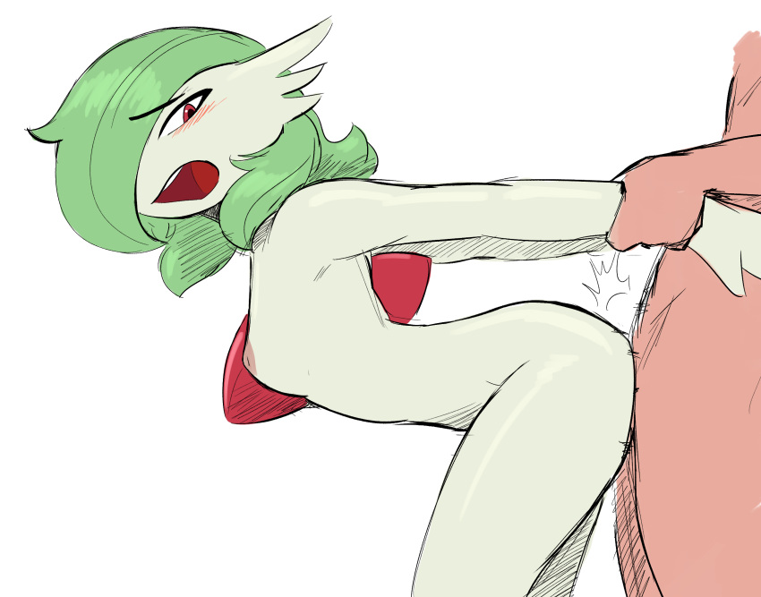2020 ambiguous_penetration arm_grab bent_over blush breasts duo faceless_character faceless_male female female_penetrated from_behind_position gardevoir green_hair hair hi_res human human_penetrating humanoid interspecies male male/female male_penetrating male_penetrating_female mammal nintendo nipples nude one_eye_obstructed open_mouth penetration pok&eacute;mon pok&eacute;mon_(species) pok&eacute;philia red_eyes sex simple_background standing standing_sex the-minuscule-task video_games white_background