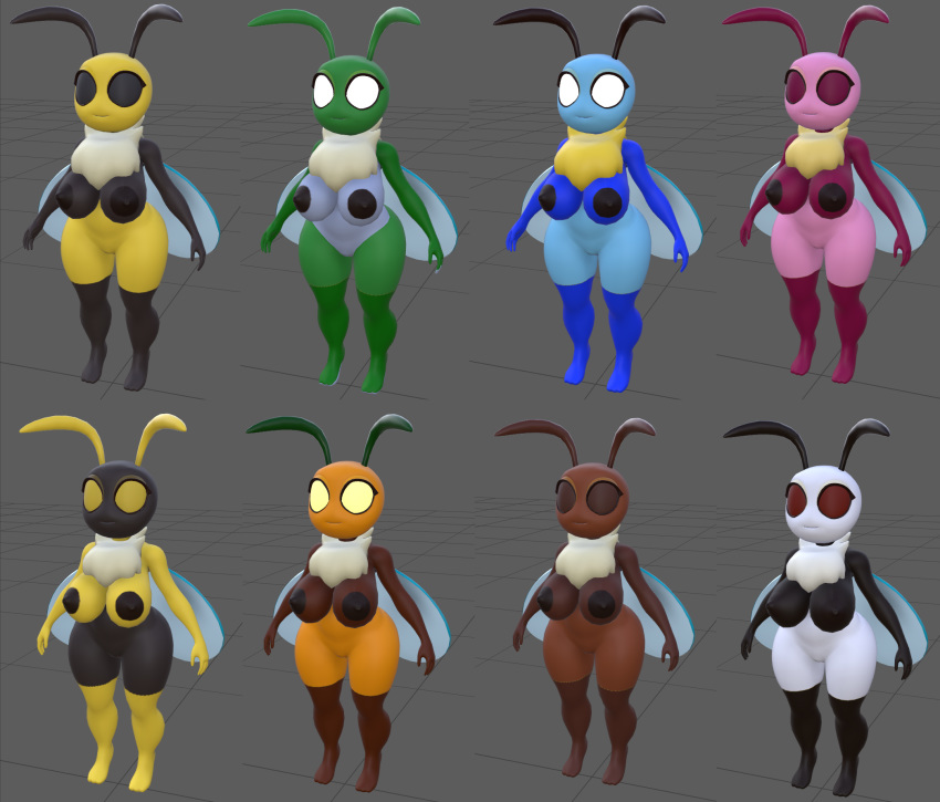 3d_(artwork) alternate_color antennae_(anatomy) anthro apis_mellifera arthropod arthropod_abdomen bee big_breasts big_butt biped black_body breasts bug_fables butt digital_media_(artwork) female fluffy forbiddenknights2 hi_res honey_bee hymenopteran insect insect_wings moonsprout_games neck_tuft non-mammal_breasts rpg_game short_stack slightly_chubby solo thick_thighs tuft unfinished vi_(bug_fables) video_games wings yellow_body