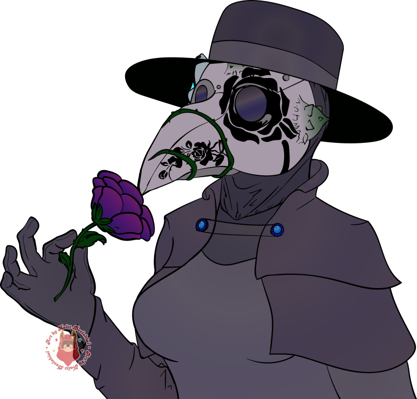 absurd_res alpha_channel beak doctor dragon flower hi_res lined mask plague plant rose_(disambiguation) smell