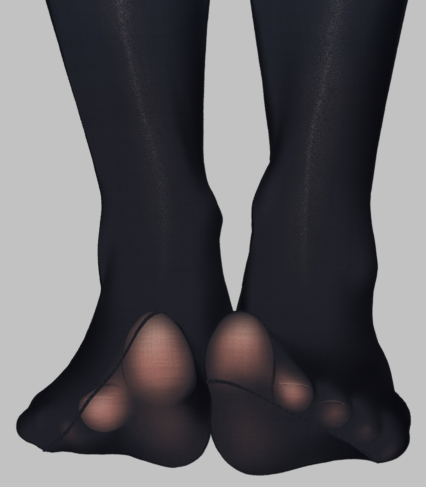 1girl black_legwear close-up commentary_request feet grey_background gurande_(g-size) highres no_shoes original pantyhose simple_background solo toes