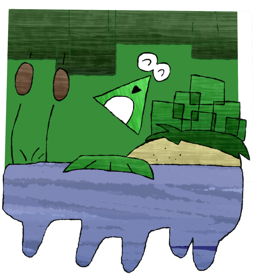 alpha_channel ambiguous_gender amphibian feral frog hi_res jumping plant solo swamp unknown_artist