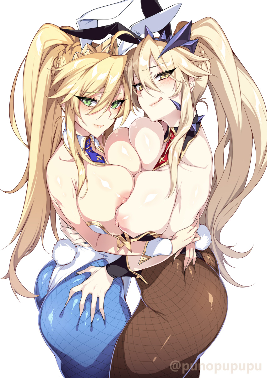 artoria_pendragon_(lancer) artoria_pendragon_alter_(fate/grand_order) ass_grab fate/grand_order wada_masanori yuri