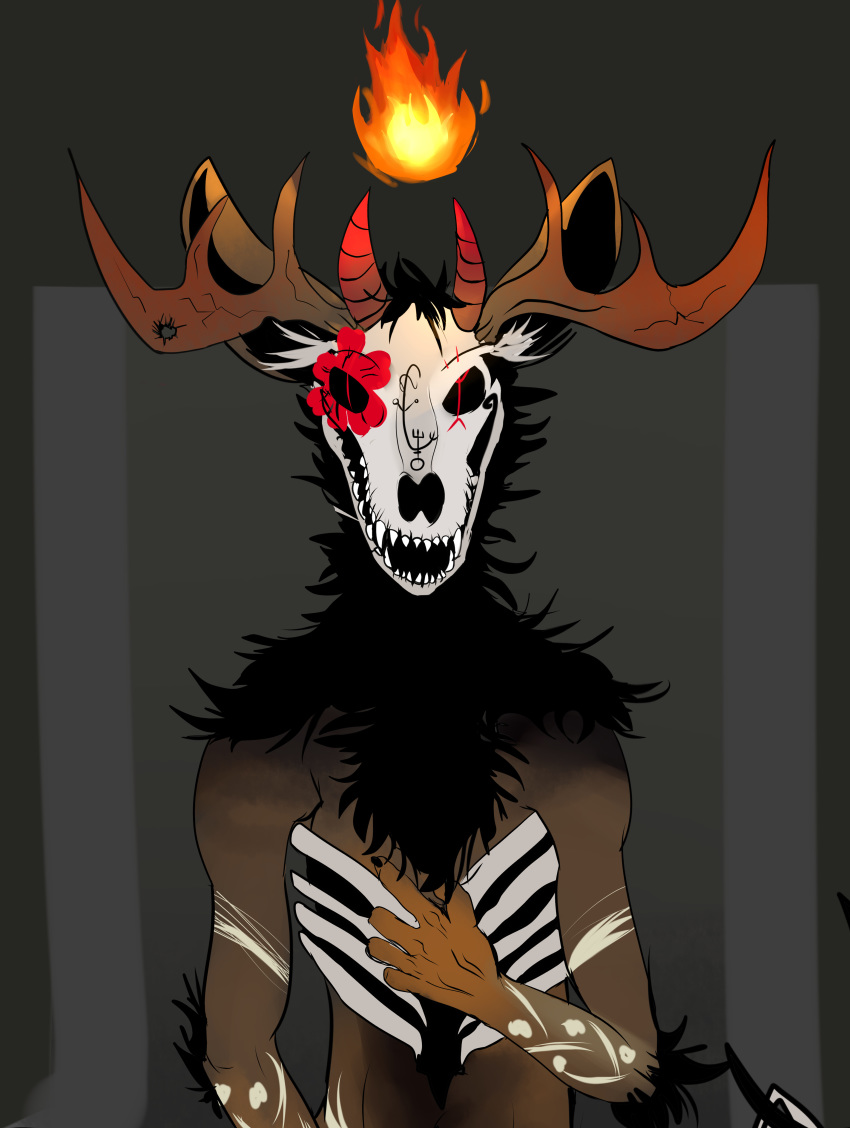 absurd_res american_mythology coyotl demon fan_character hi_res humanoid indigenous_north_american_mythology male mythology north_american_mythology solo wendigo zerauskii