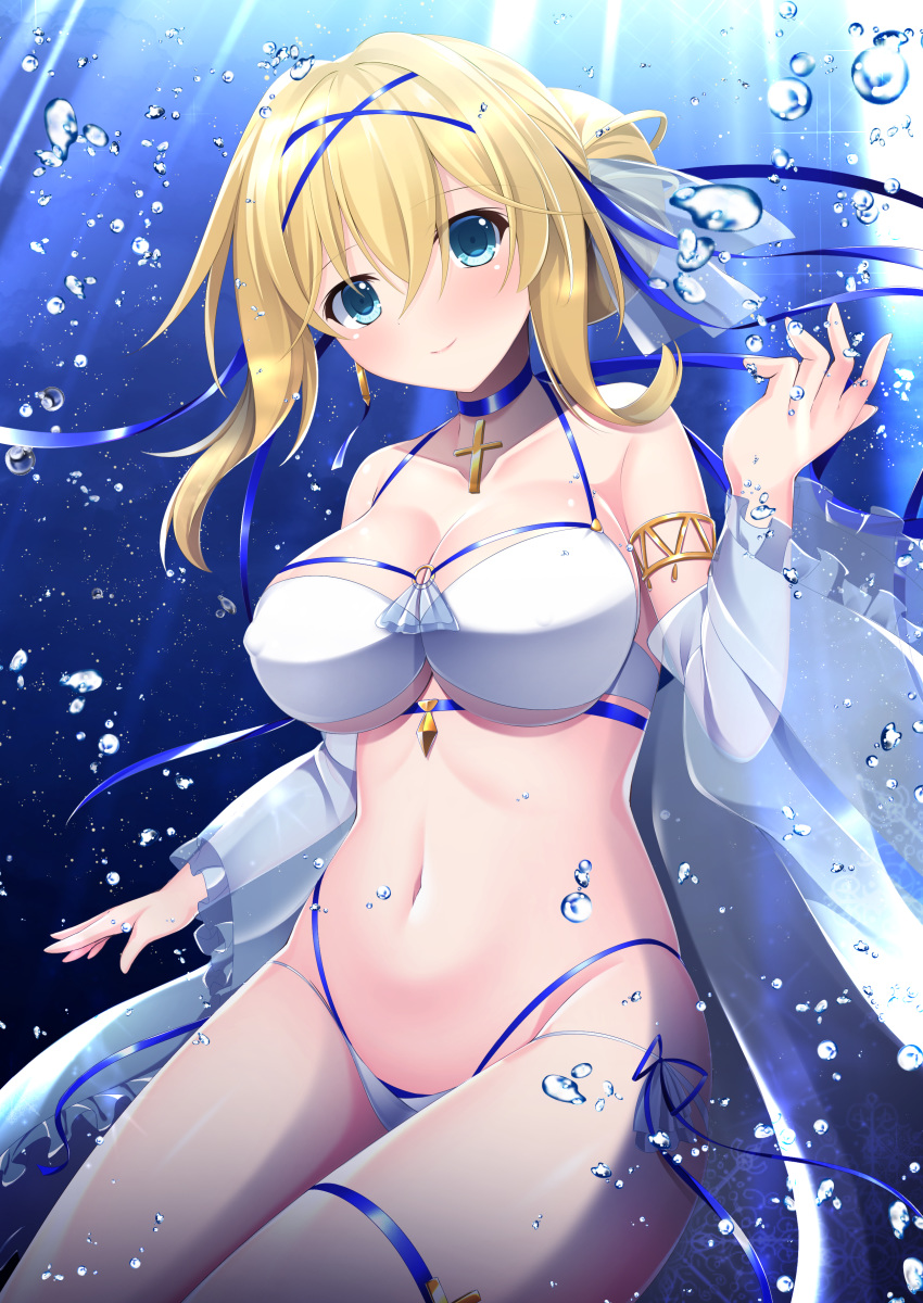 azur_lane bikini garter jeanne_d'arc_(azur_lane) kishimen open_shirt see_through swimsuits wet